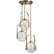 Uttermost Mimas 3-Light Gold Cluster Pendant lighting fixture with hanging lights and modern design.