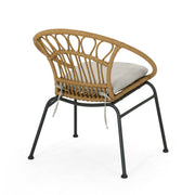 Light brown Noble House Banya chairs set of 2, modern wooden dining or accent chairs with sleek design.
