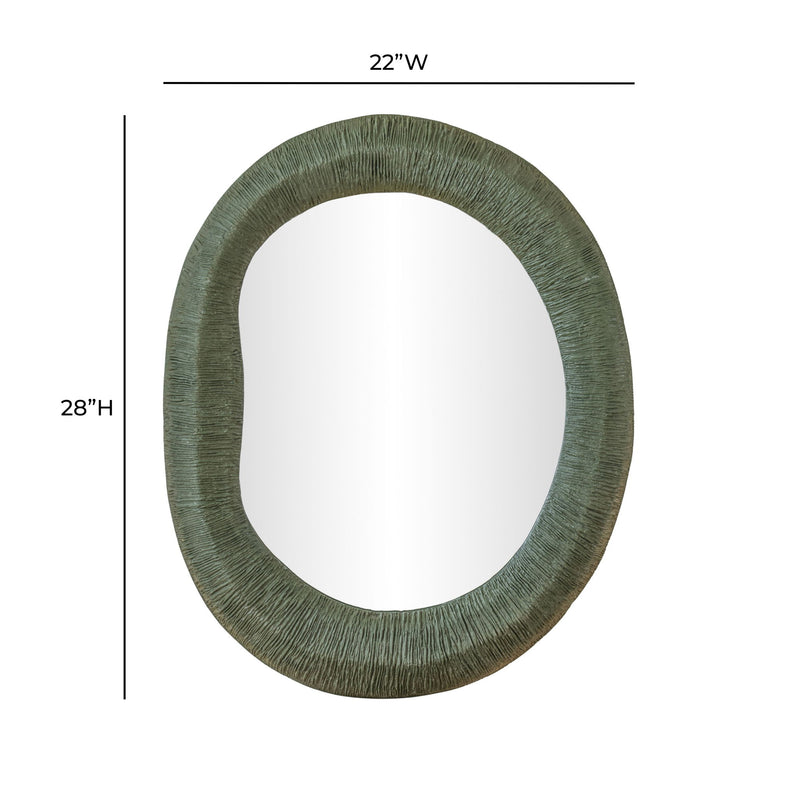 Orpheus - 22" x 28" Ribbed Fiberglass Thick Wall Mirror - Forest Green