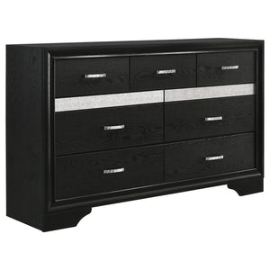 Modern Bedroom Set With Upholstered Headboard And Textured Storage