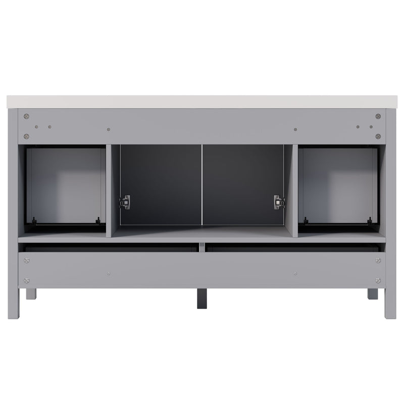 Bathroom Vanity With Separate Sink, Soft Close Doors And 4 Drawers