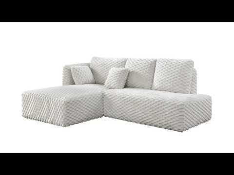 Manya - Sectional Sofa - Ivory Corduroy - R&R Furniture Gallery (Fountain Valley, CA)