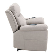 Chriki - Power Recliner With Lift & Heating & Massage - Beige Chenille & Black - R&R Furniture Gallery (Fountain Valley, CA)