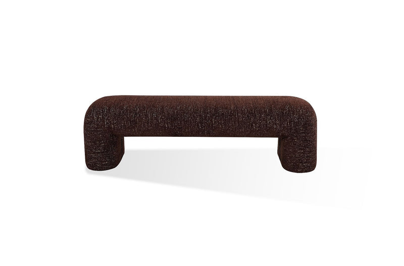 Mocoa Fully Upholstered Bench in Mongoose Chenille