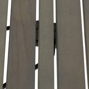 Noble House Temptation outdoor foldable side table with slat design, compact and lightweight for patio or garden use.