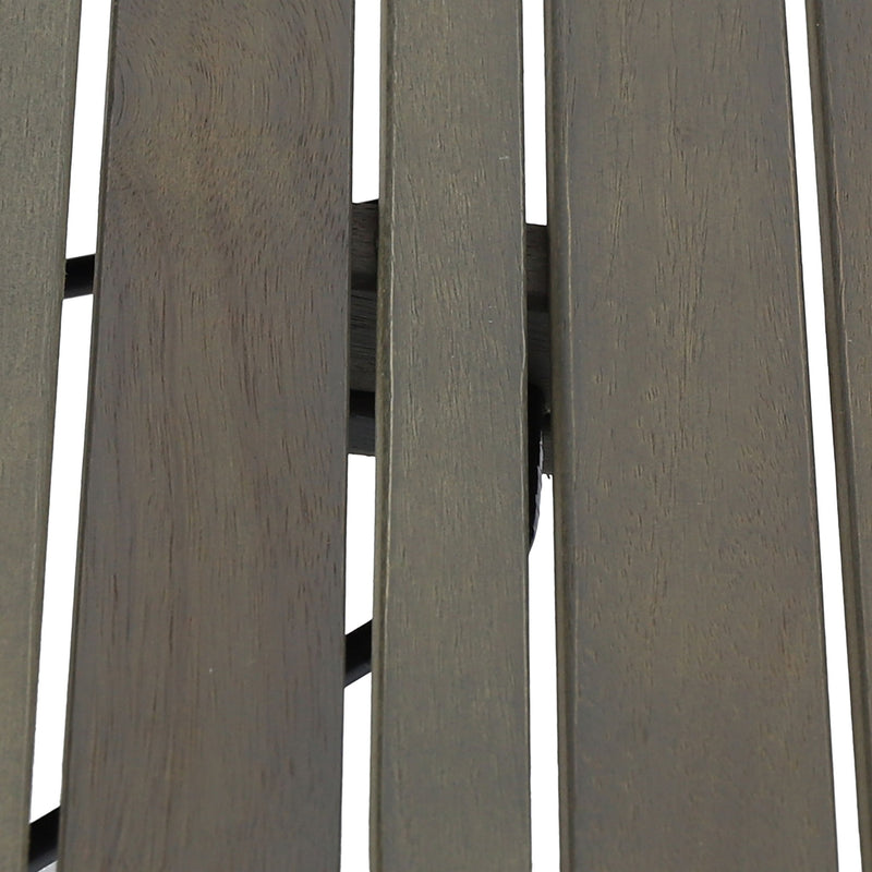 Noble House Temptation outdoor foldable side table with slat design, compact and lightweight for patio or garden use.