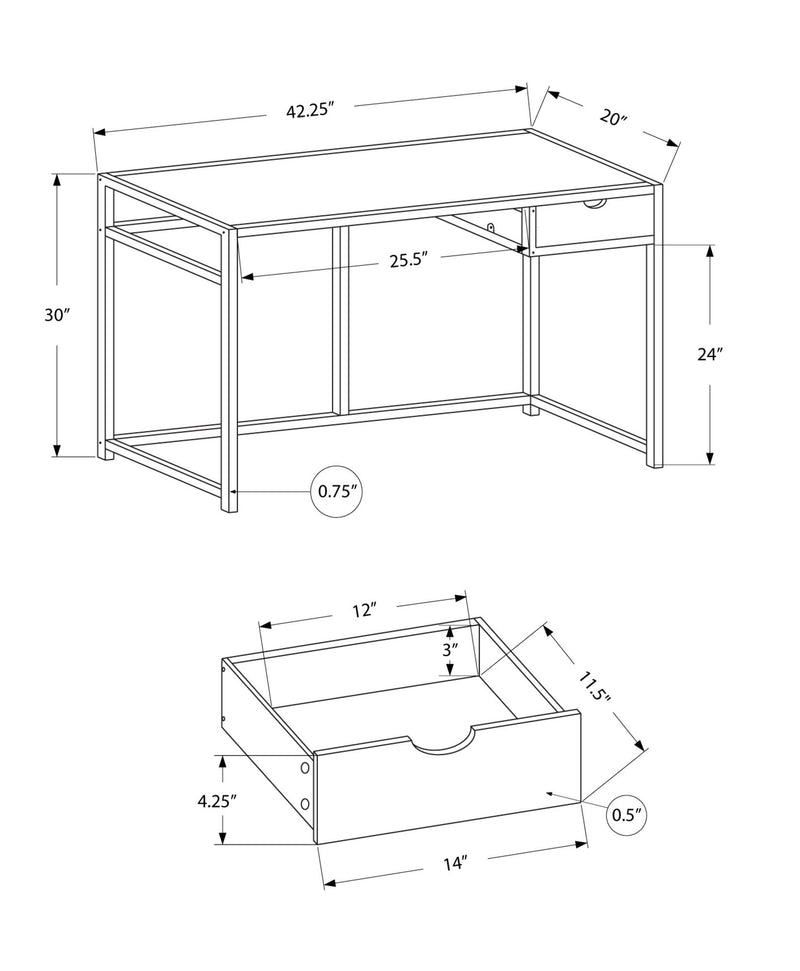 Computer Desk For Home Office, Laptop, 1 Storage Drawer, Contemporary & Modern - R&R Furniture Gallery (Fountain Valley, CA)