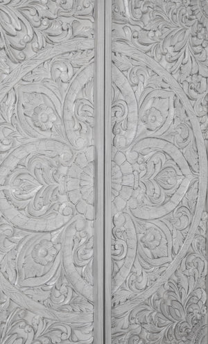 Boho Chic Wardrobe Chest in Washed White (2024)