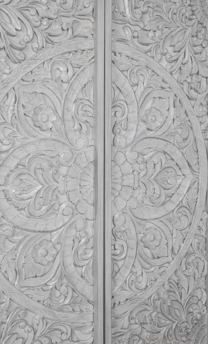 Boho Chic Wardrobe Chest in Washed White (2024)