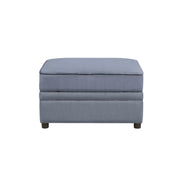 Bois II - Ottoman With Storage - Gray Velvet - R&R Furniture Gallery (Fountain Valley, CA)