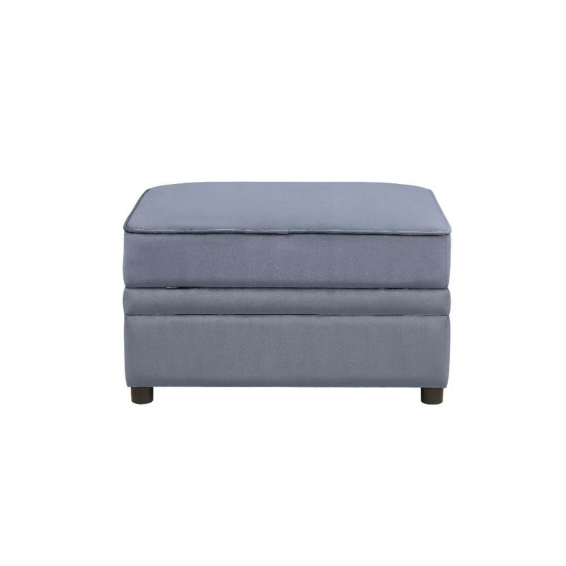 Bois II - Ottoman With Storage - Gray Velvet - R&R Furniture Gallery (Fountain Valley, CA)