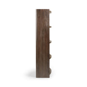 Classic Home Kyra Cocoa Brown bookshelf with multiple shelves, made of sturdy wood, showcasing a stylish and functional bookcase design.