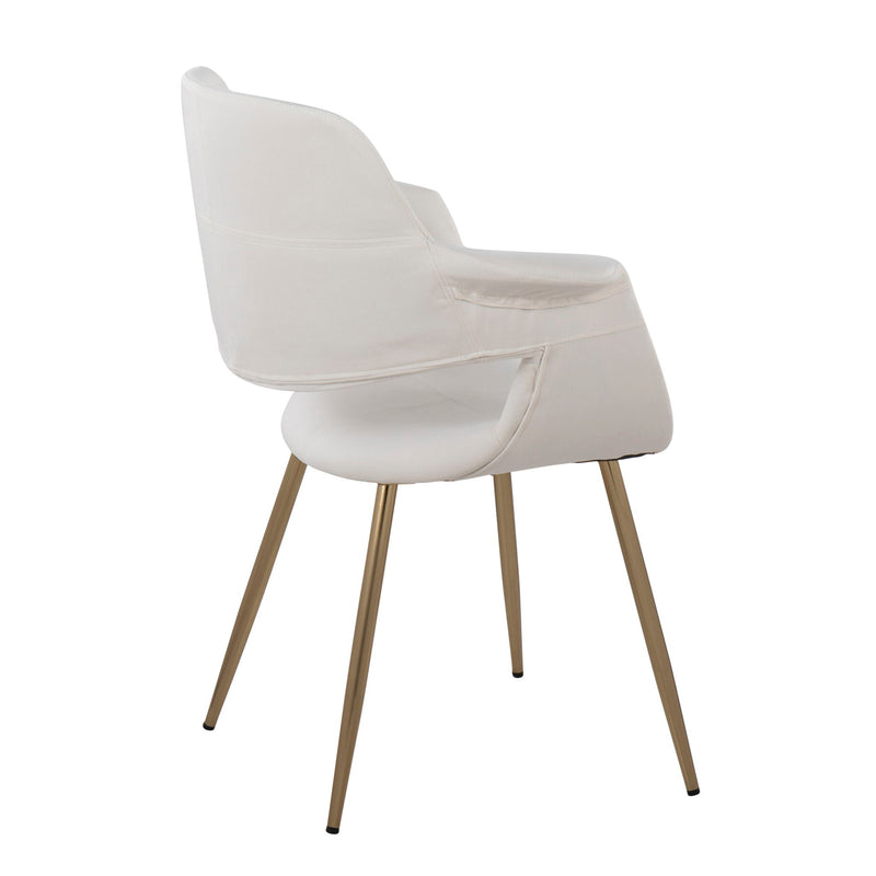 Set of two Lumi Source Vintage Flair Glam Art Deco chairs with sleek, stylish design and curved wooden legs.