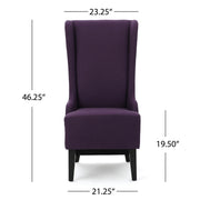 Fabric Dining Chair With High Back And Birch Wood Legs - Plum - R&R Furniture Gallery (Fountain Valley, CA)