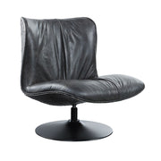Piotr - Accent Chair With Swivel - Black Top Grain Leather - R&R Furniture Gallery (Fountain Valley, CA)