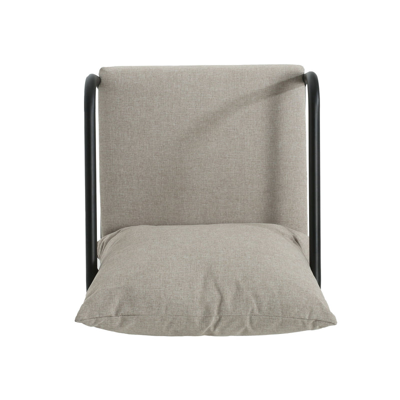 Leora - Modern Minimalist Round Tube Sofa Chair With Cushions - Beige / Black - R&R Furniture Gallery (Fountain Valley, CA)