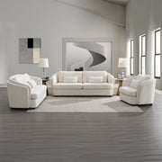 Mariko - Loveseat With 2 Pillows - Beige Linen - R&R Furniture Gallery (Fountain Valley, CA)