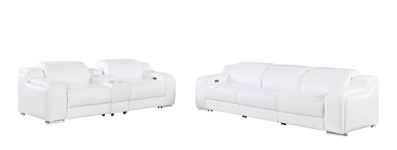1116 - 6-Piece Modular Power Reclining Sofa And Console Loveseat Set In With 5 Power Recliners & Power Headrests