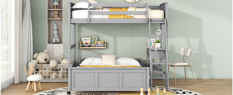 Full Over Full Bunk Bed With Desk - R&R Furniture Gallery (Fountain Valley, CA)