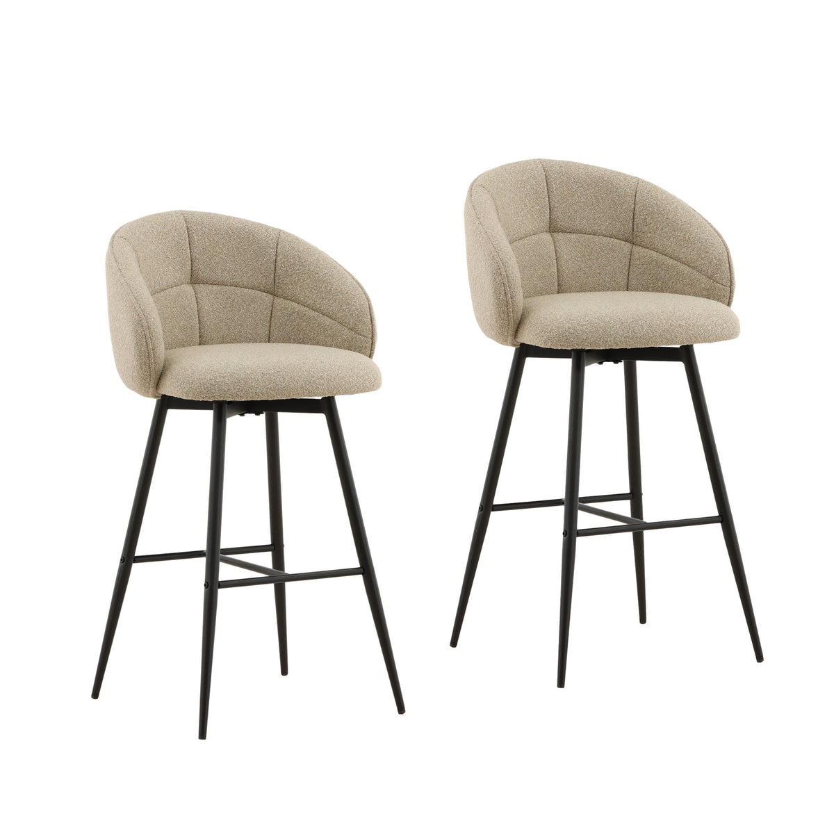 Ayla - Barstool (Set of 2) - Cloud Sand And Black