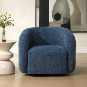 Junie - Swivel Barrel Chair - Blue