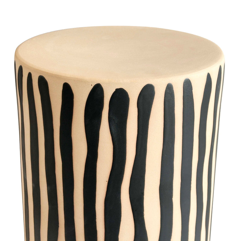 Tempest - Ceramic Table - Black Stripes - R&R Furniture Gallery (Fountain Valley, CA)