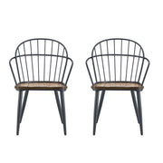 Industrial Inspired Indoor Dining Chair With Metal Legs And Birch (Set of 2) - Black / Natural - R&R Furniture Gallery (Fountain Valley, CA)