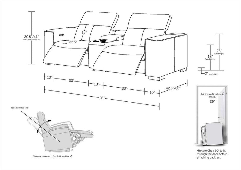 1208 - 3 Power Reclining Sofa