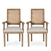 Elegant French Country Style Dining Chair With Cane Backrest - R&R Furniture Gallery (Fountain Valley, CA)