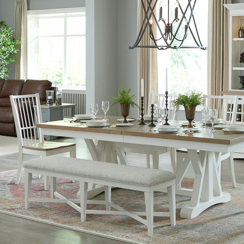 Americana Modern Dining - Upholstered Counter Bench - Cotton - R&R Furniture Gallery (Fountain Valley, CA)