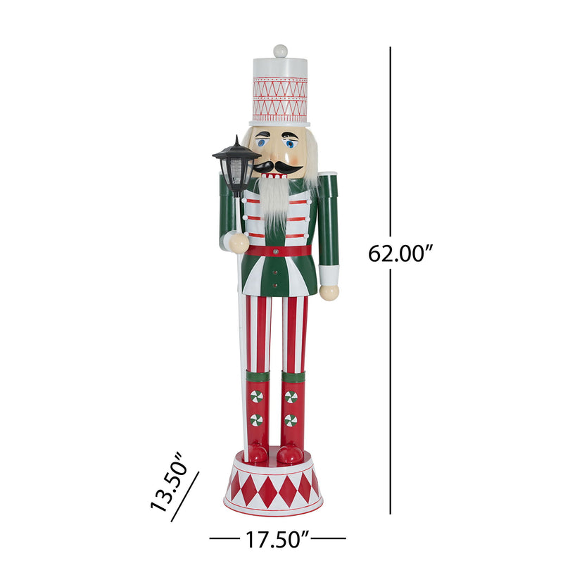 Noble House Christmas Nutcracker holiday decor in green, red, and white with durable construction and festive holiday design