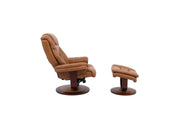 Monarch - Manual Reclining Swivel Chair and Ottoman - R&R Furniture Gallery (Fountain Valley, CA)