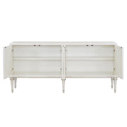 Ansaldo - Console Cabinet - Pearl White & Silver Shimmer - R&R Furniture Gallery (Fountain Valley, CA)