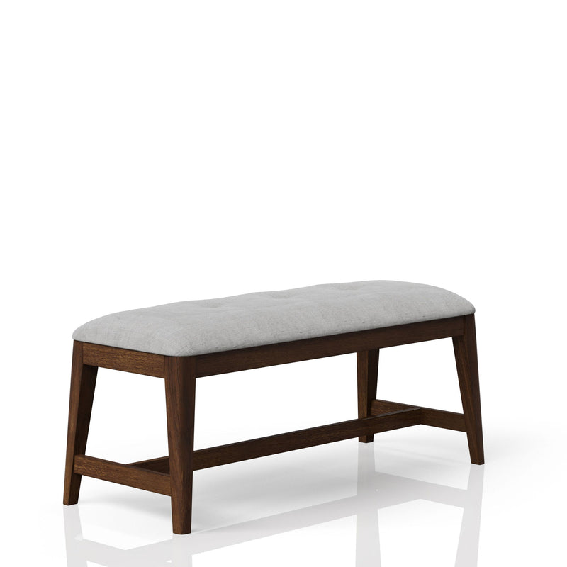 Backless Upholstered Dining Bench Mid Century Seating - Beige - R&R Furniture Gallery (Fountain Valley, CA)