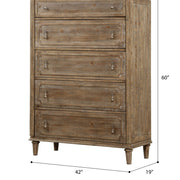 5 Drawer Chest With Construction - Taupe - R&R Furniture Gallery (Fountain Valley, CA)