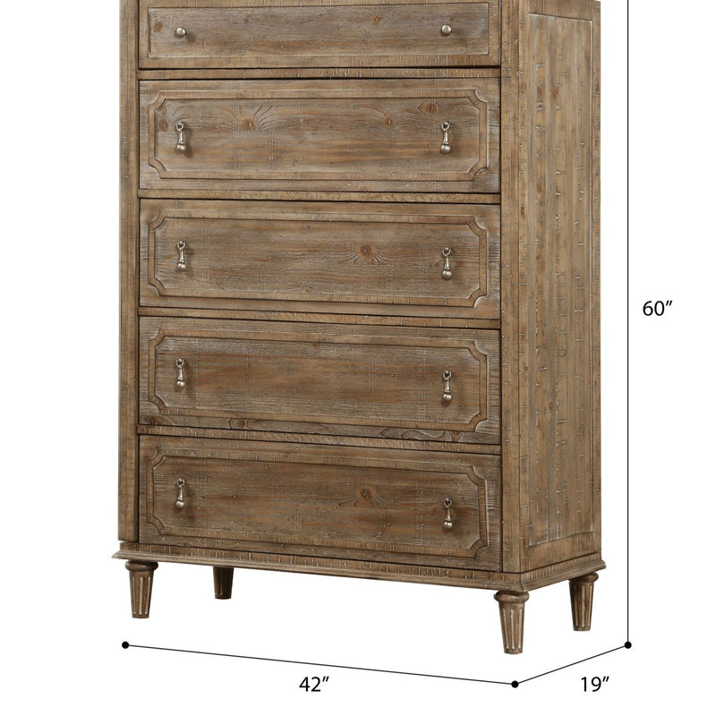 5 Drawer Chest With Construction - Taupe - R&R Furniture Gallery (Fountain Valley, CA)