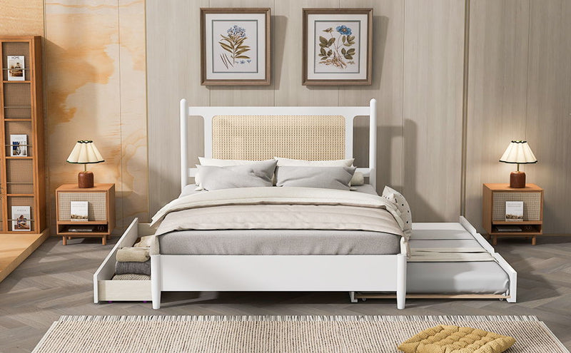 Platform Bed With 2 Big Drawers & Trundle - R&R Furniture Gallery (Fountain Valley, CA)