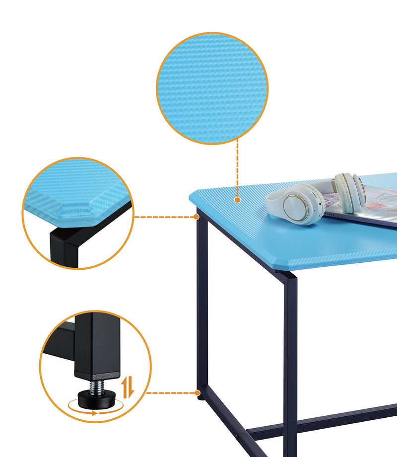 Set of three Lilola Home carbon fiber wrap coffee and end tables with sleek, modern design and black finish.