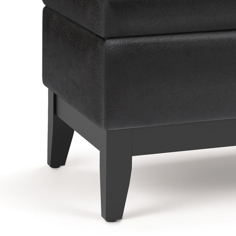 Oregon - Storage Ottoman Bench With Tray - Distressed Black - R&R Furniture Gallery (Fountain Valley, CA)