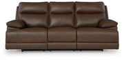Vonryan - Power Reclining Sofa With Adj Headrest - Tobacco - R&R Furniture Gallery (Fountain Valley, CA)