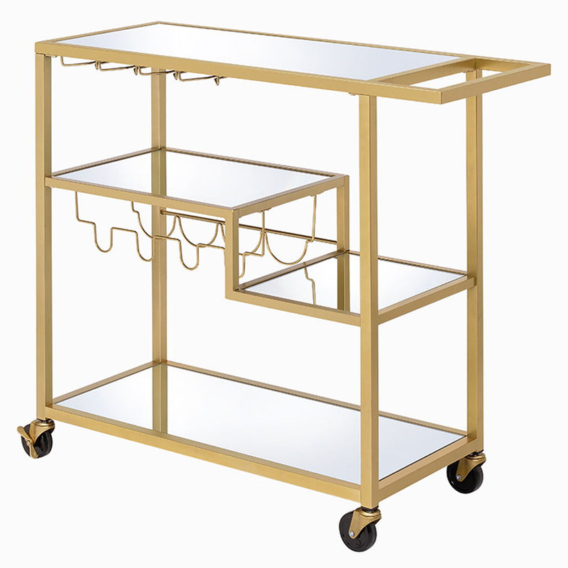Adamsen - Serving Cart - Mirrored & Champagne - R&R Furniture Gallery (Fountain Valley, CA)