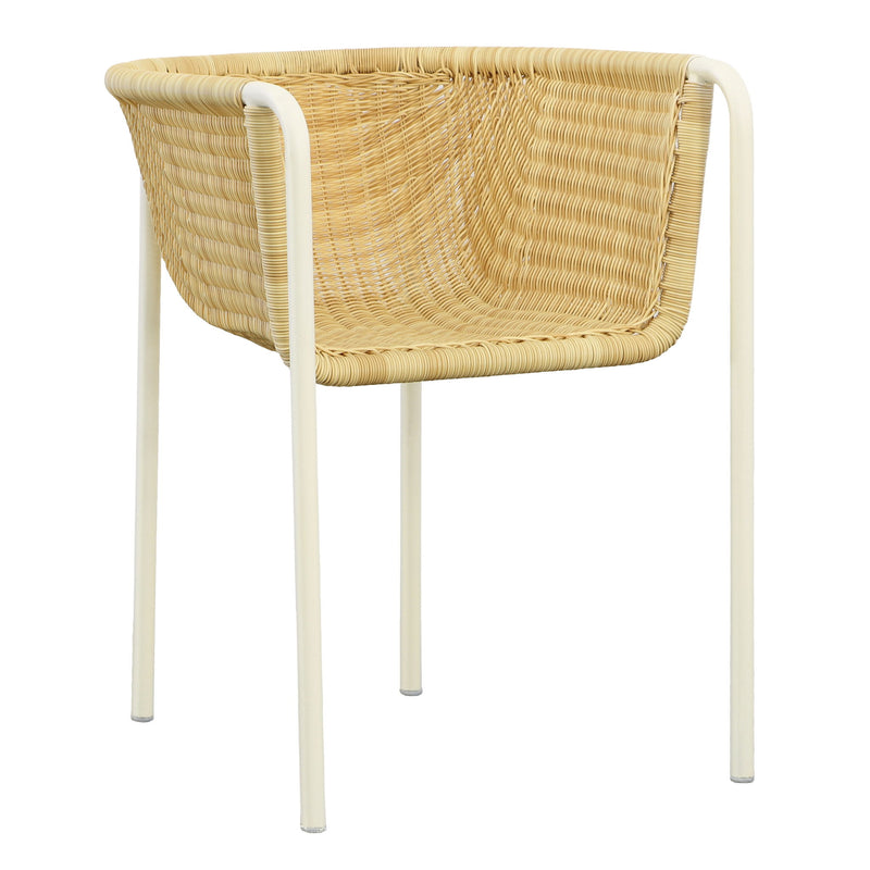 Kamille - Outdoor Dining Chair - Natural With White