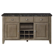 Charnell - Server - Marble Top & Oak - R&R Furniture Gallery (Fountain Valley, CA)