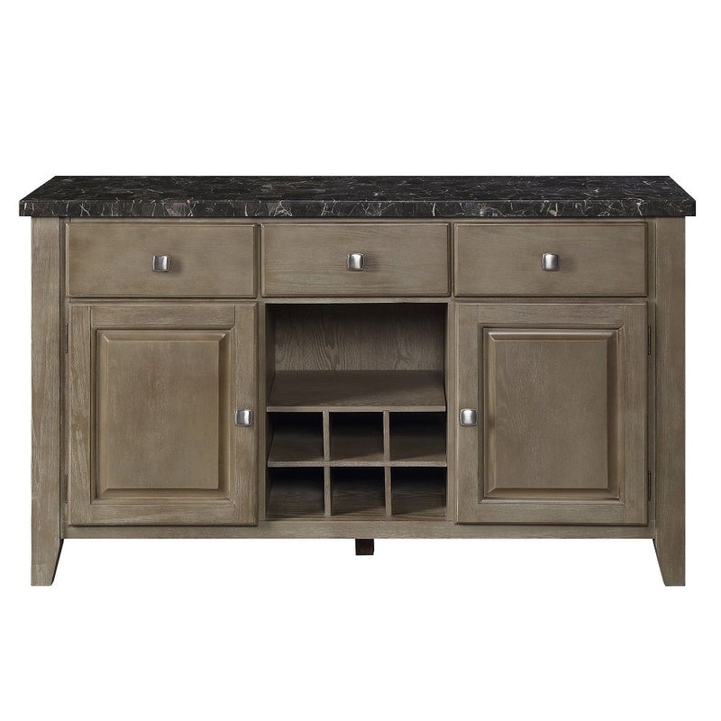 Charnell - Server - Marble Top & Oak - R&R Furniture Gallery (Fountain Valley, CA)