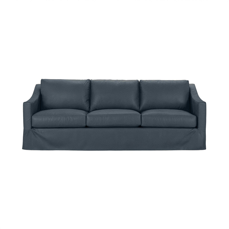 Classic Home Kipton upholstered stationary sofa with plush cushions and wooden legs, perfect for modern living room decor.