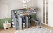 Loft Bed With Stairs, Bookshelf, Drawers, Desk & Wardrobe, Space Saving Multifunctional Furniture - R&R Furniture Gallery (Fountain Valley, CA)