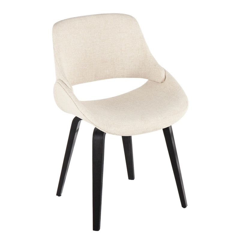 Set of two Lumi Source Fabrico mid-century modern dining chairs with comfortable, stylish design and wooden legs.