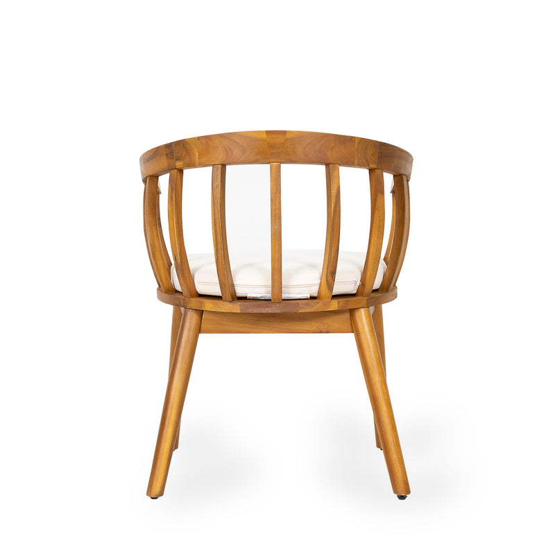 Klismos - Dining Armchair (Set of 2) - Teak / Beige - R&R Furniture Gallery (Fountain Valley, CA)