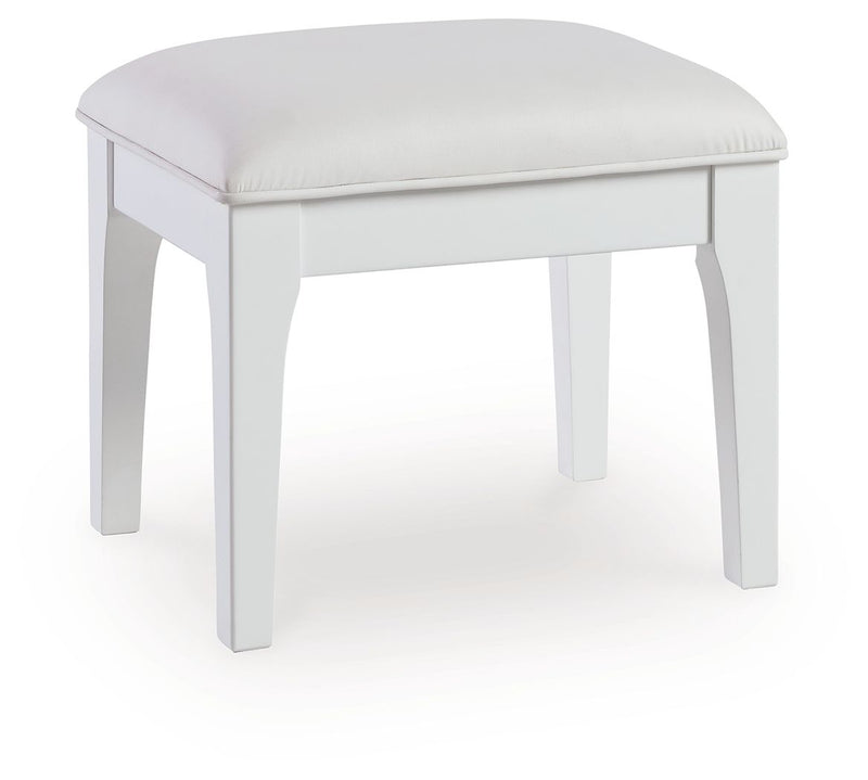 Chalanna - Vanity Stool - White - R&R Furniture Gallery (Fountain Valley, CA)