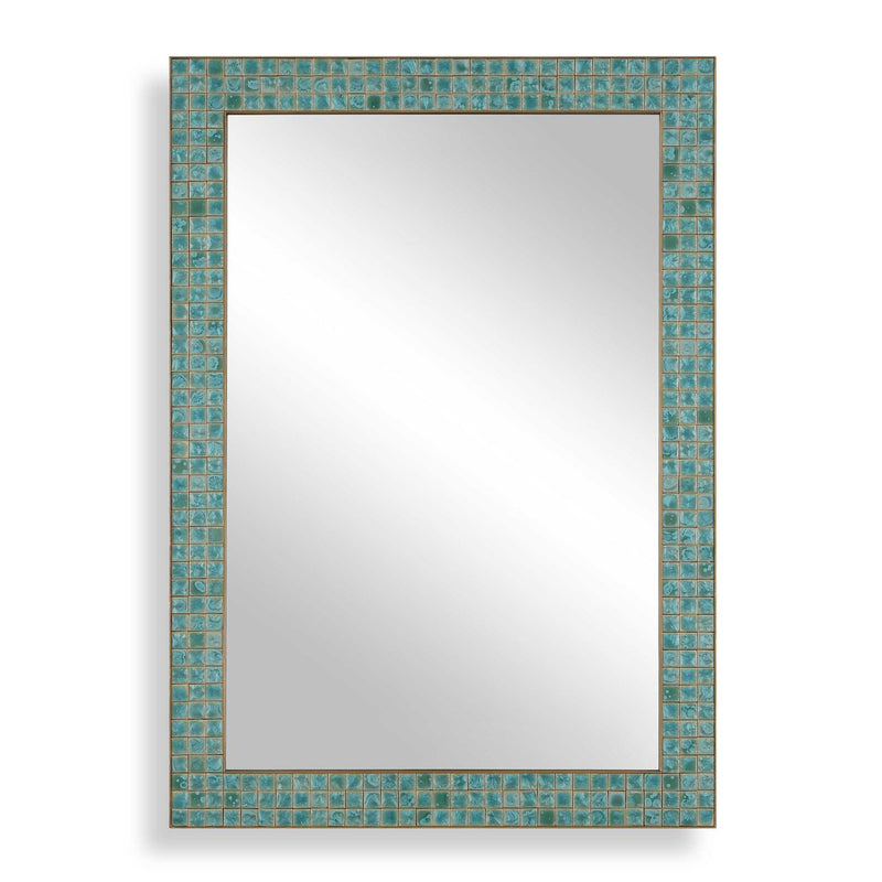 Coralie - Tile Mirror - Blue / Gold / Green